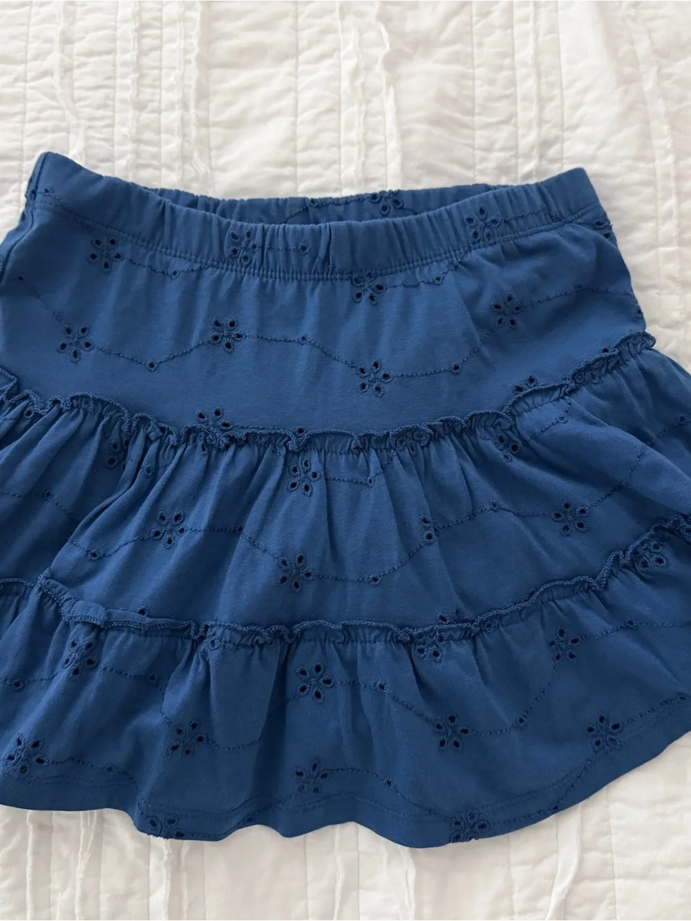 Cat & Jack Tank top and Blue Eyelet Tiered Skirt - Girls size 8